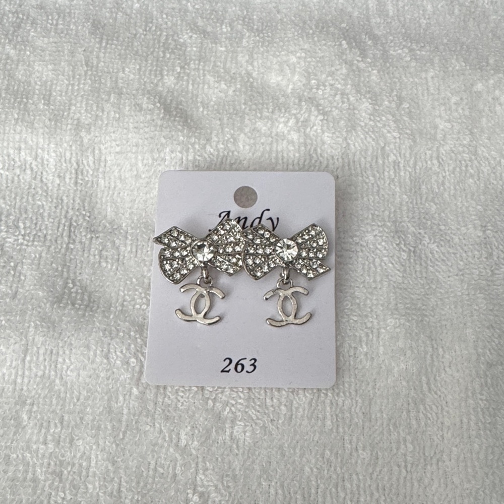 Elegant Silver Bow Earrings